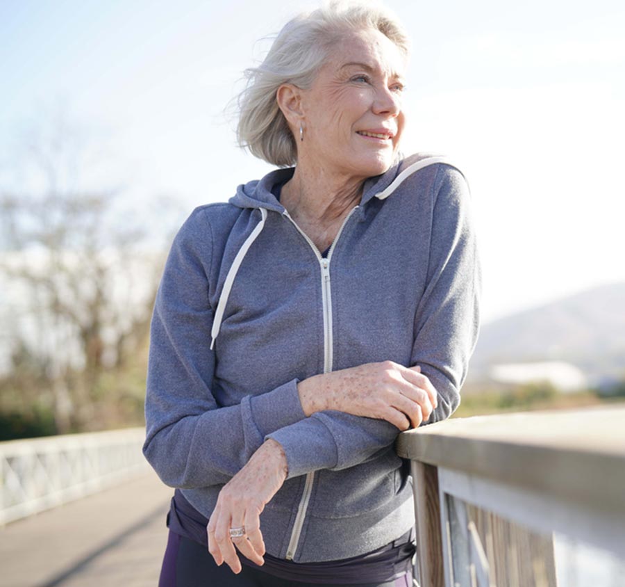Happy older woman with bright smile